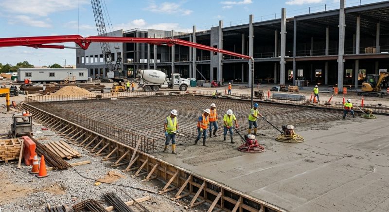 Commercial Slab Installation in New Wilmington, PA
